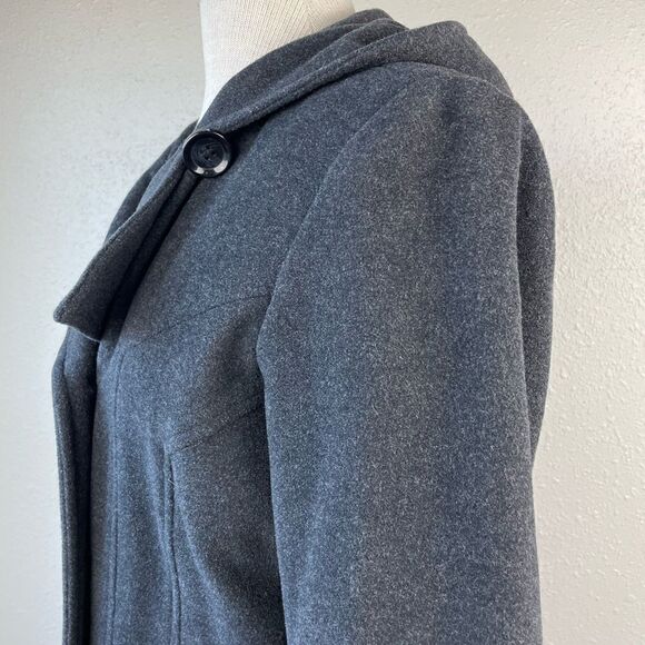 Jason Kole Wool Blend Hooded Pea Coat Size M EUC - Picture 3 of 7